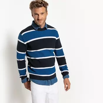 Пуловер с круглым вырезом из плотного трикотажа