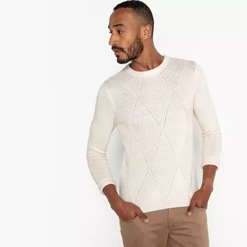 Пуловер с круглым вырезом, из плотного трикотажа