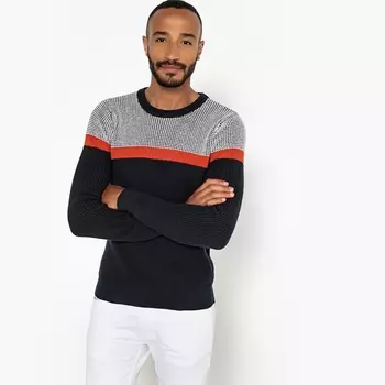 Пуловер с круглым вырезом из плотного трикотажа