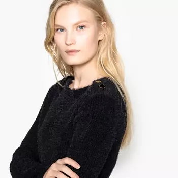 Пуловер с круглым вырезом из плотного трикотажа