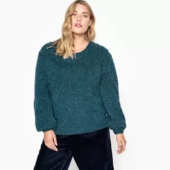 Пуловер с круглым вырезом из плотного трикотажа