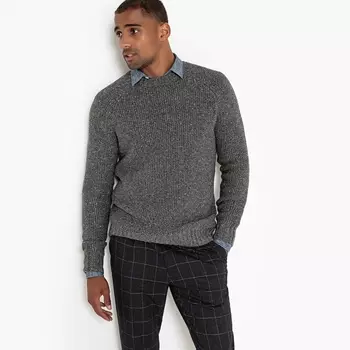 Пуловер с круглым вырезом из плотного трикотажа