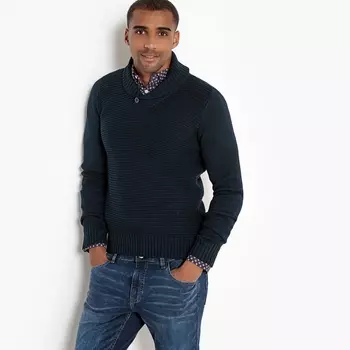 Пуловер с круглым вырезом из плотного трикотажа