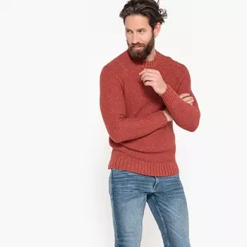 Пуловер с круглым вырезом из плотного трикотажа