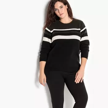 Пуловер с круглым вырезом из тонкого трикотажа