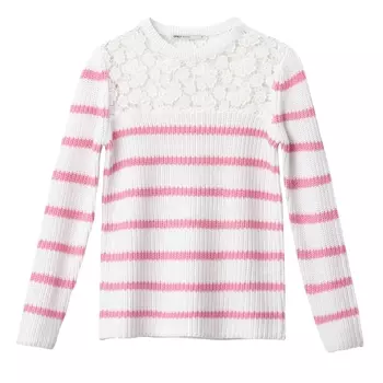 Пуловер с круглым вырезом, из тонкого трикотажа