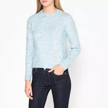 Пуловер с круглым вырезом из трикотажа в крапинку DOUDOU