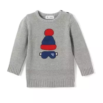 Пуловер с рисунком интарсия , 1 мес.-3 года