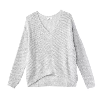 Пуловер с V-образным вырезом из плотного трикотажа