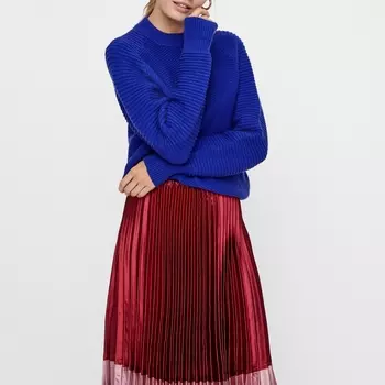 Пуловер с воротником-стойкой из тонкого трикотажа