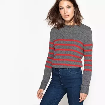 Пуловер шерстяной в полоску