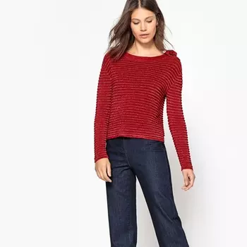 Пуловер в блестящую полоску