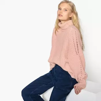 Пуловер-водолазка из плотного трикотажа широкого покроя