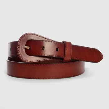 Ремень с закругленным краем и пряжкой в стиле неоретро