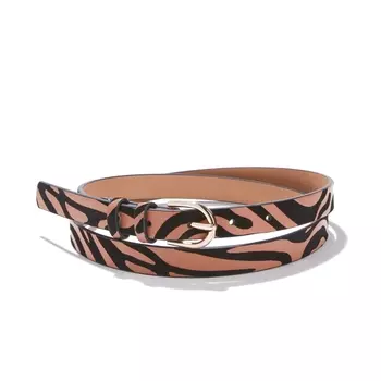 Ремень тонкий с рисунком зебра