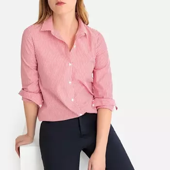 Рубашка асимметричная в полоску с длинными рукавами