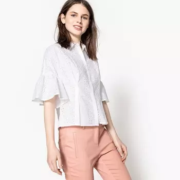 Рубашка из английского шитья, расширяющиеся рукава