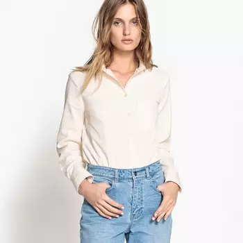 Рубашка из велюра с длинными рукавами