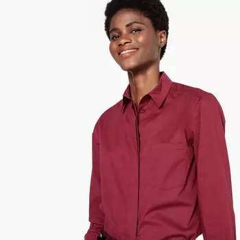 Рубашка прямого покроя с длинными рукавами