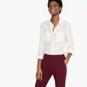 Рубашка с длинными рукавами из шелка