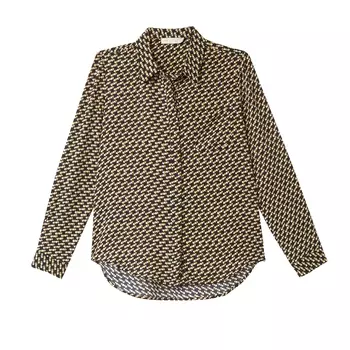 Рубашка с геометрическим принтом и длинными рукавами