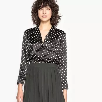 Рубашка в горох из 100% шелка