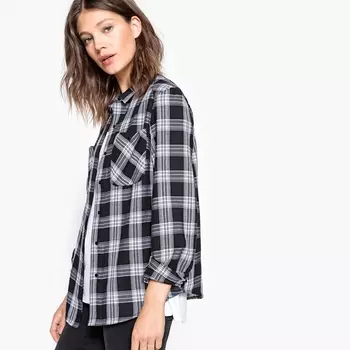 Рубашка в клетку с длинными рукавами