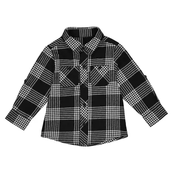Рубашка в клетку с длинными рукавами, 1 мес. - 3 года