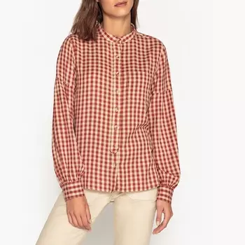 Рубашка в клетку с напускными рукавами CARLOTA