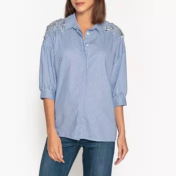 Рубашка в полоску с бисером и блестками RETALS