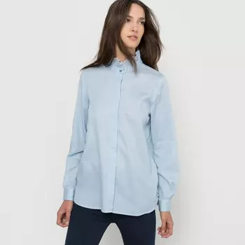 Рубашка в полоску, воротник с воланами