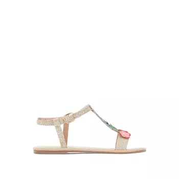 Сандалии с пайетками и цветами, размеры 28-35