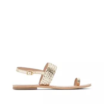 Сандалии золотистые из кожи