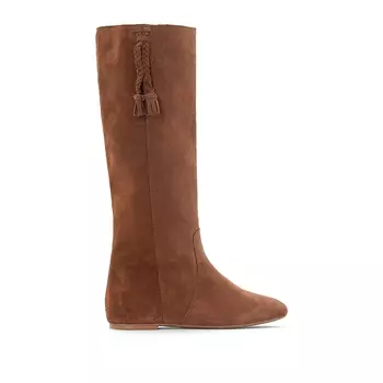 Сапоги кожаные с помпоном