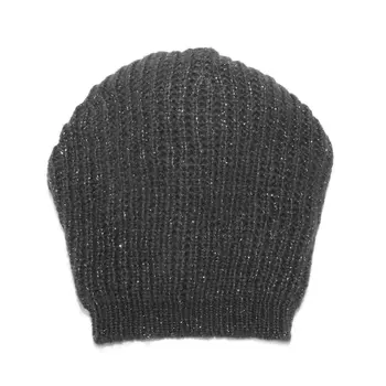 Шапка из трикотажа с волокнами с металлическим блеском