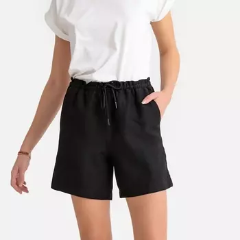 Шорты из смесового льна