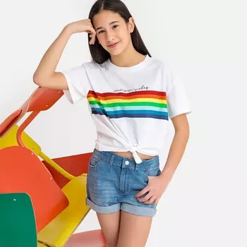 Шорты с завышенной талией из денима 10-18 лет