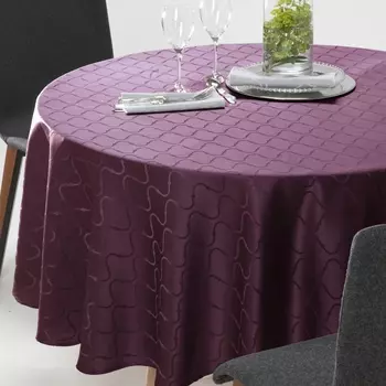 Скатерть круглая из жаккардовой ткани с тканым узором SALOMÉ