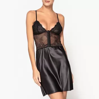 Сорочка ночная из сатина и кружева