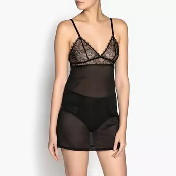 Сорочка ночная из тюля и кружева