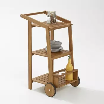 Стол на колесах с 3 полками + 1 дверь с держателем бутылок