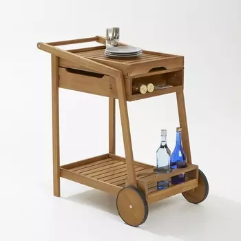 Столик сервировочный на колесиках, 2 полки и съемная столешница