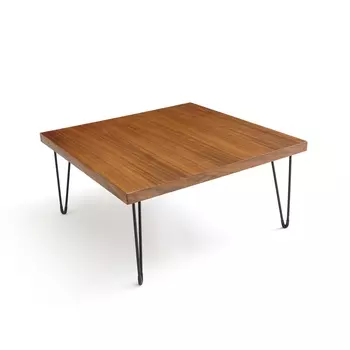 Столик журнальный квадратный в винтажном стиле из орехового дерева WATFORD