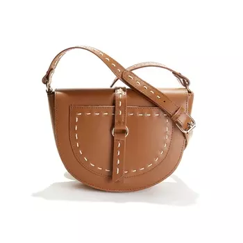 Сумка из кожи в форме полумесяца