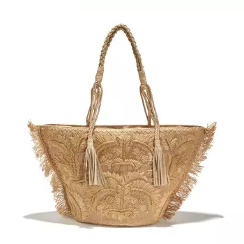 Сумка из рафии с бахромой PUPPA CABAS