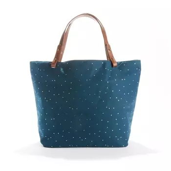 Сумка из ткани с принтом, ручки из кожи CLEA DOTS
