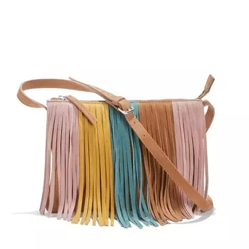 Сумка-клатч кожаная с бахромой