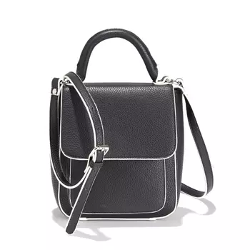 Сумка с клапаном, отделка контрастным кантом