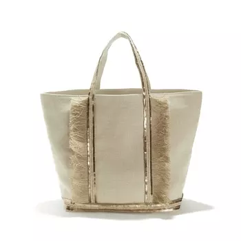 Сумка-шоппер из льна с блестками