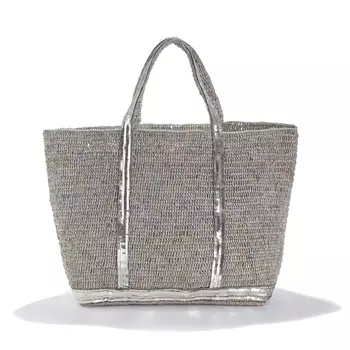 Сумка-шоппер из рафии блестками